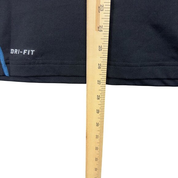 Nike Pro Combat Dri-Fit Shirt Men S Black & Blue Thermal Mock Neck Long Sleeve - Picture 8 of 11